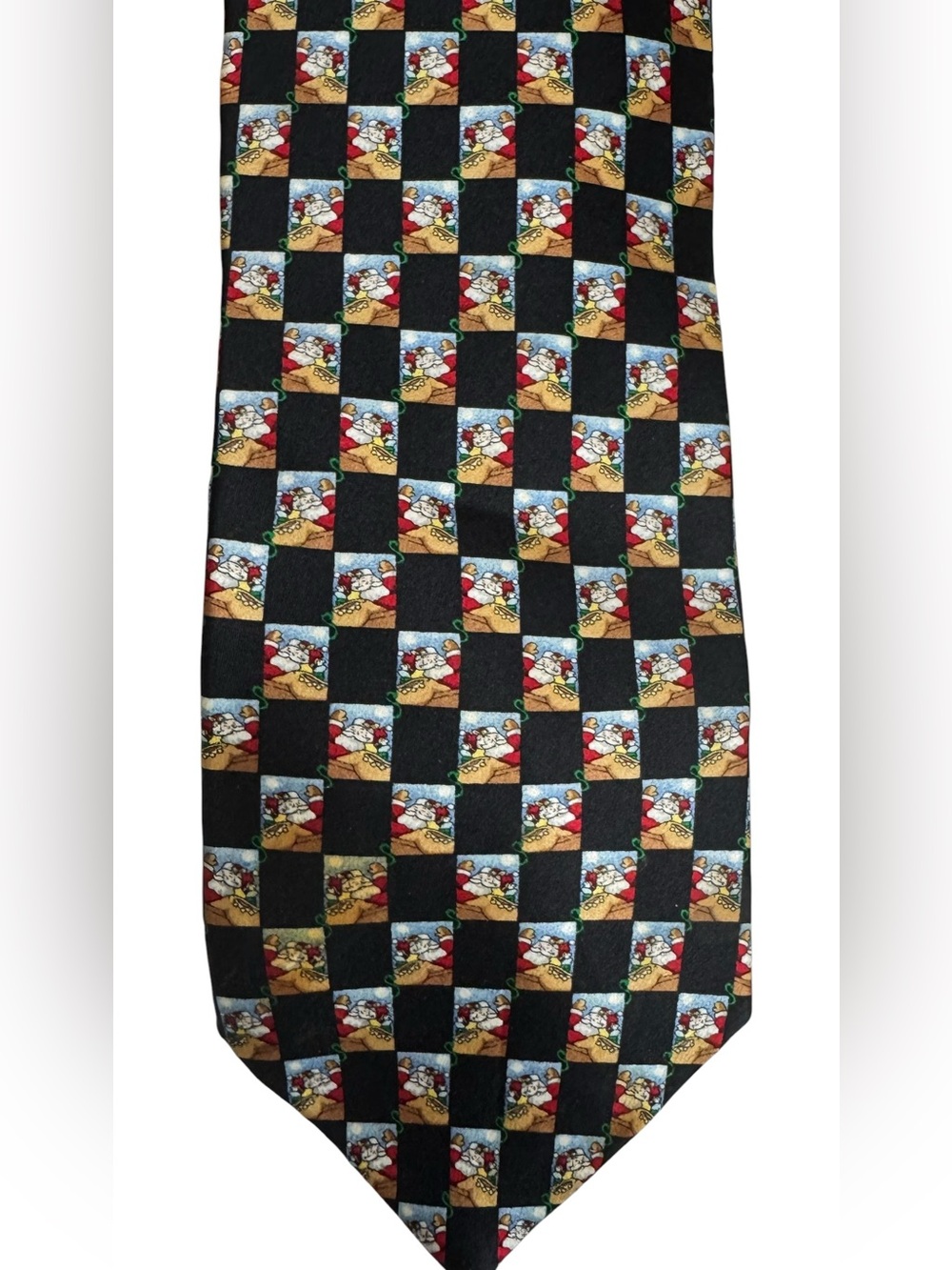 Hallmark Vintage 90’s Christmas Santa Claus Print Silk Tie
